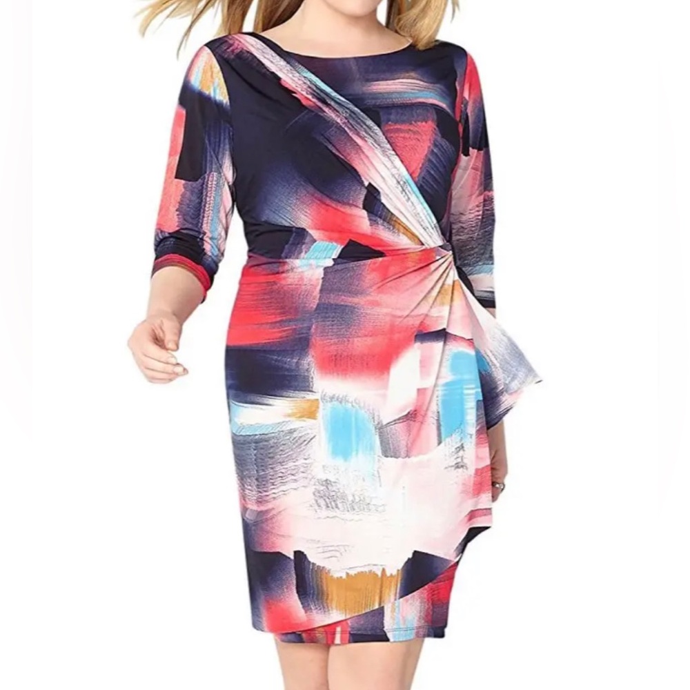 Avenue Women's Brushstroke Draped Dress